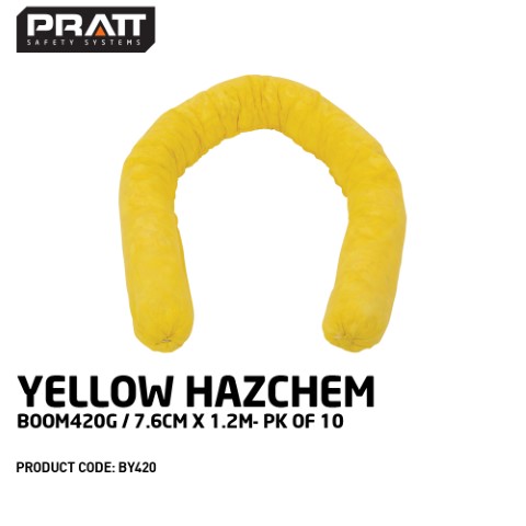 PRATT YELLOW HAZCHEM BOOM 420G - 7.6CM X 1.2M PACK OF 10